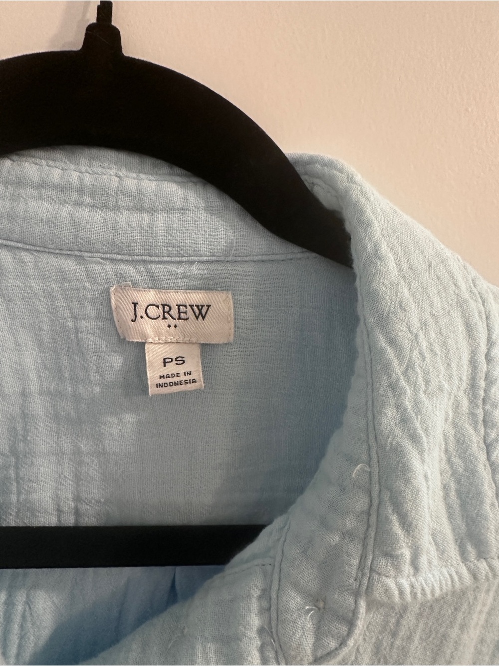 J.Crew Factory Double Gauze Button Down Shirt Light Blue - Size: Petite Small - Picture 2 of 4